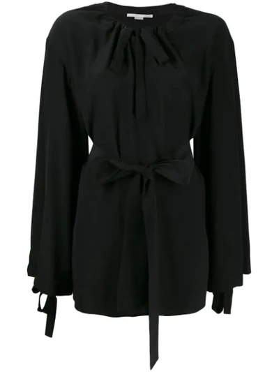 Stella Mccartney Tie Waist Loose-fit Blouse In Black