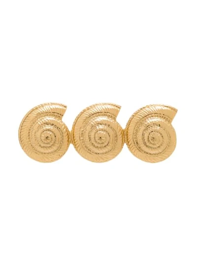 Tohum Trio Archi Shell Hair Slide In Gold