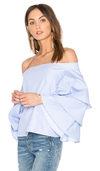 Endless Rose Three Layers Sleeve Top In Blue