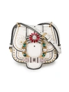 Miu Miu Dahlia Jewel-buckle Studded Leather Shoulder Bag In White