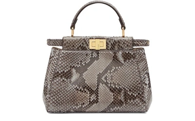 Fendi Peekaboo Iconic Mini In Gris