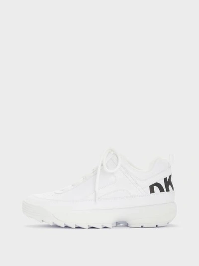 Donna Karan Dani Lace-up Sneaker In White