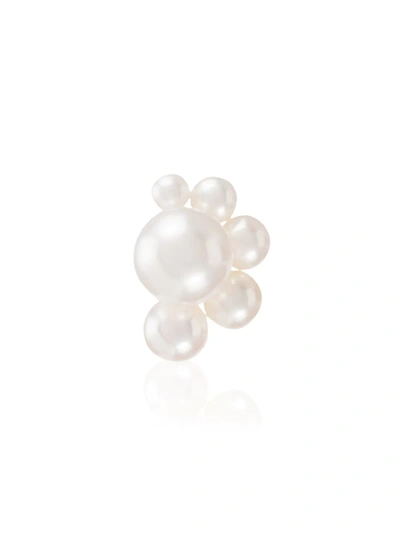 Sophie Bille Brahe Federico Pearl Cluster Earring, Single, Right In White