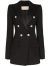 Alexandre Vauthier Double-breasted Crystal Detail Blazer In Black