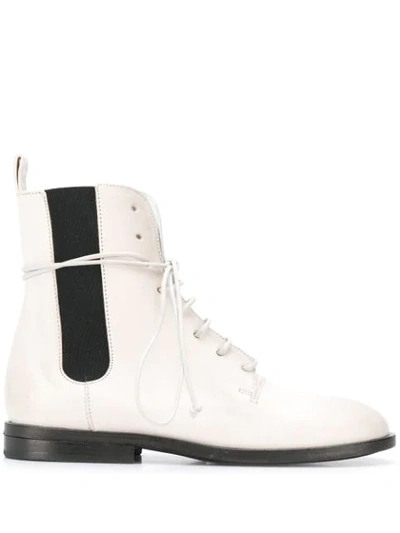 Marsèll Lace-up Chelsea Boots In White