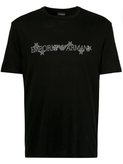 Emporio Armani Printed Logo T-shirt In Black