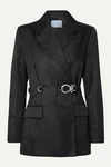 Prada Buckle Fastening Blazer In Black