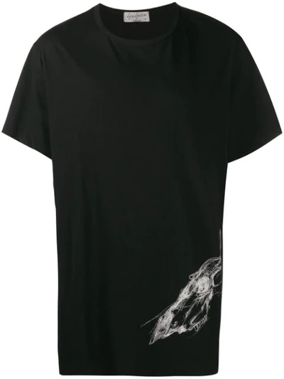 Yohji Yamamoto Animal Skull Print T-shirt In Black