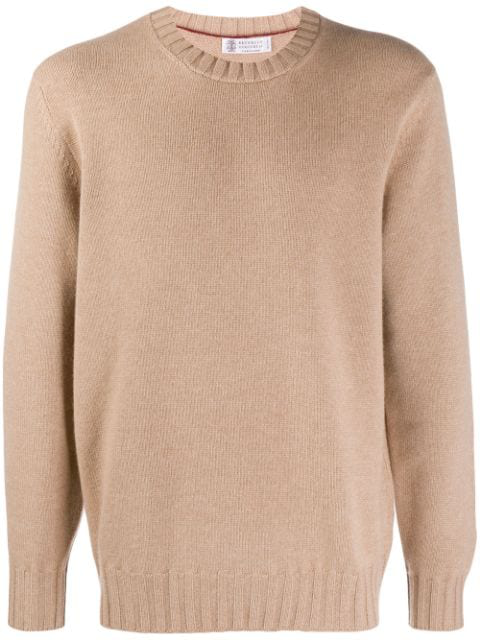 brown crew neck jumper