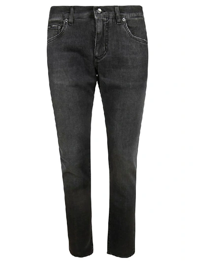 Dolce & Gabbana Slim Denim Stretch Jeans In Dark Grey