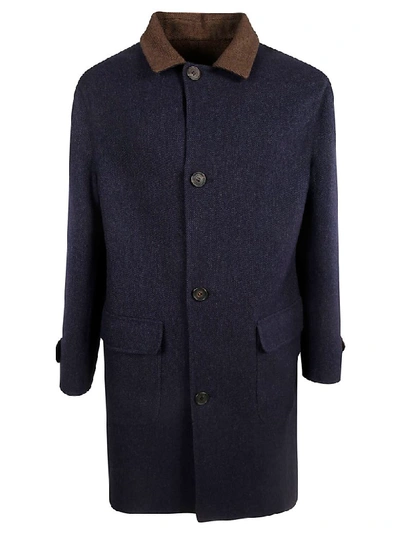 Brunello Cucinelli Reversible Coat In Blue/brown