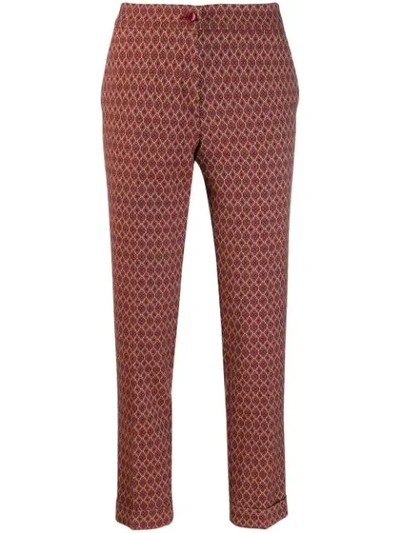 Etro Jacquard Print Trousers In Rosa