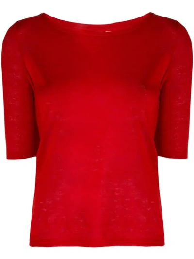 Bellerose Slim-fit Linen T-shirt In Red