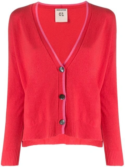 Semicouture Jude Cardigan In Red