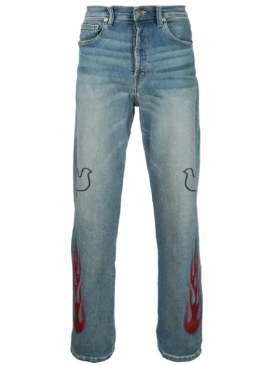 Lost Daze Dove Flame Jeans In Blue