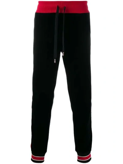 Dolce & Gabbana Velvet Track Pants In Black