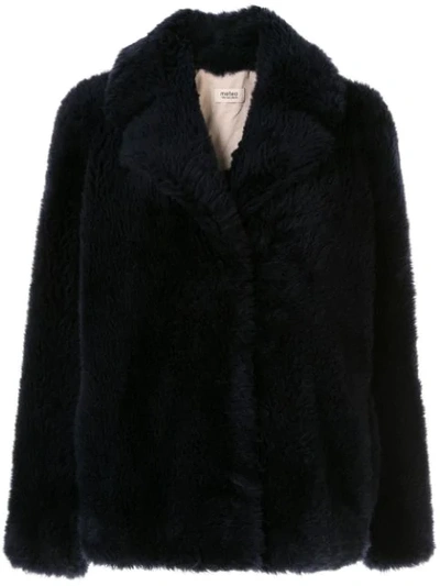 Yves Salomon Shearling Long Sleeve Jacket In Black