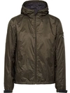 Prada Hooded Wind Breaker Jacket In Green