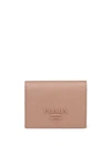 Prada Small Tonal-logo Wallet In Pink