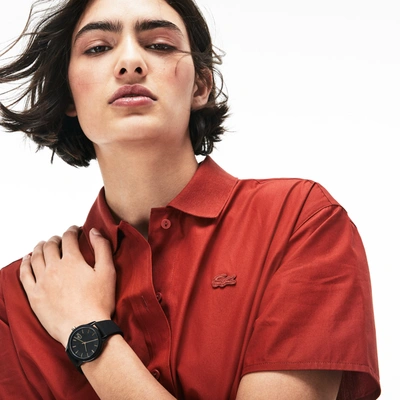 Lacoste Women's L.12.12 Black Silicone Petit Piqué Strap Watch - One Size