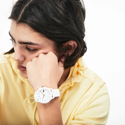 Lacoste Women's L.12.12 White Silicone Petit Piqué Pattern Strap Watch - One Size