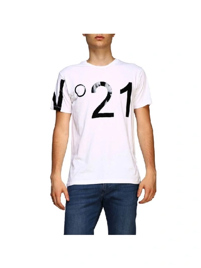 N°21 N° 21 T-shirt N &deg; 21 Short-sleeved T-shirt With Big Logo In White