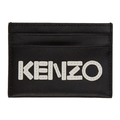 Kenzo Black Logo Card Holder In 99 Black