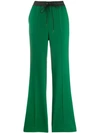 P.a.r.o.s.h Contrast Waistband Trousers In Green