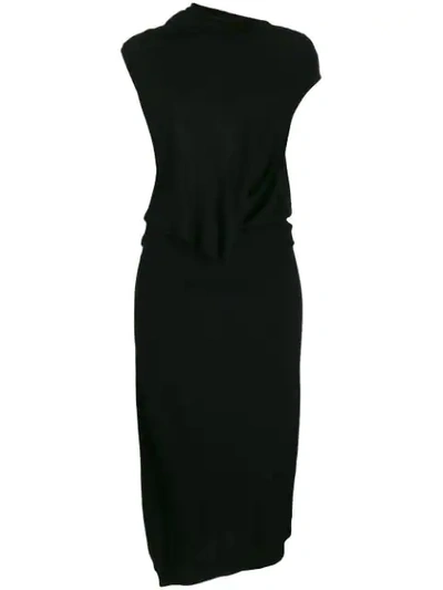 Mcq By Alexander Mcqueen Asymmetric Jersey Dress In Black