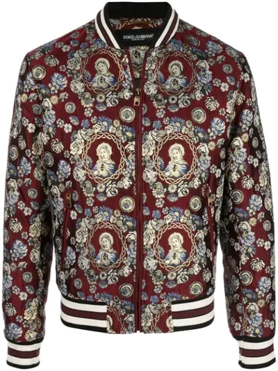 Dolce & Gabbana Printed Bomber Jacket In S8350