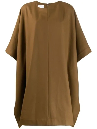 Apc Knitted Cape Coat In Brown