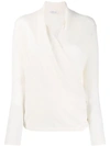 Philo-sofie Wrap Front Jumper In White
