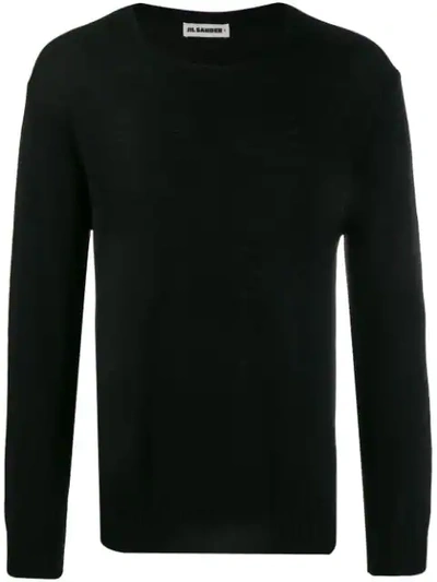 Jil Sander Relaxed Fit Knitted Sweater In Black