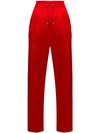 Balmain Wide Leg Jogging Style Trousers In Red