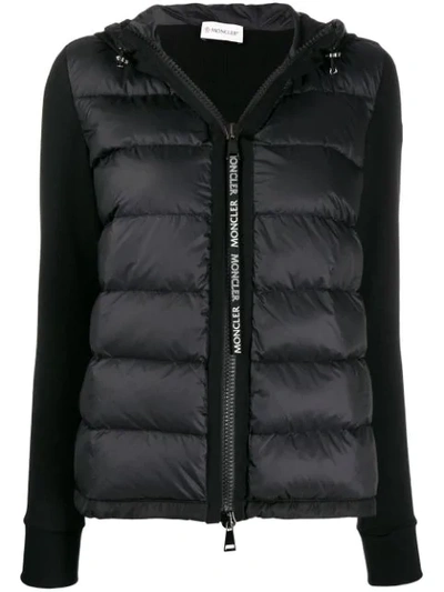 Moncler Padded Zip-up Jacket In Black