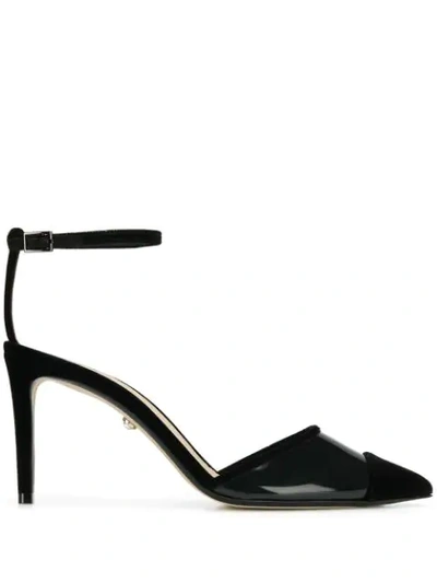 Alevì Pointed Velvet Pump In Black