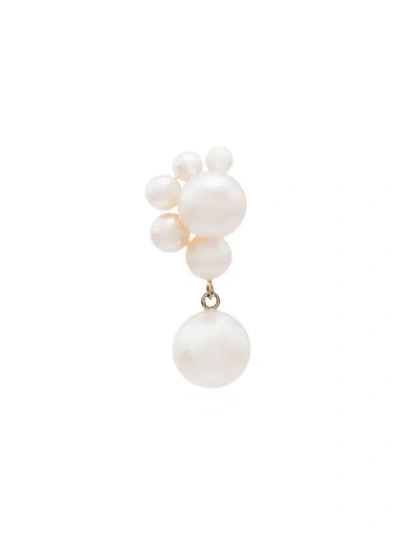 Sophie Bille Brahe 14k Yellow Gold Federico Large Pearl Earring In White