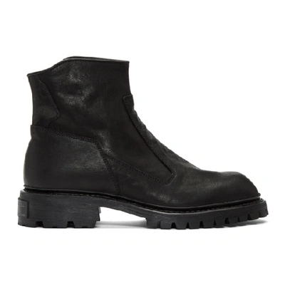Julius Zipped Ankle Boots In Black