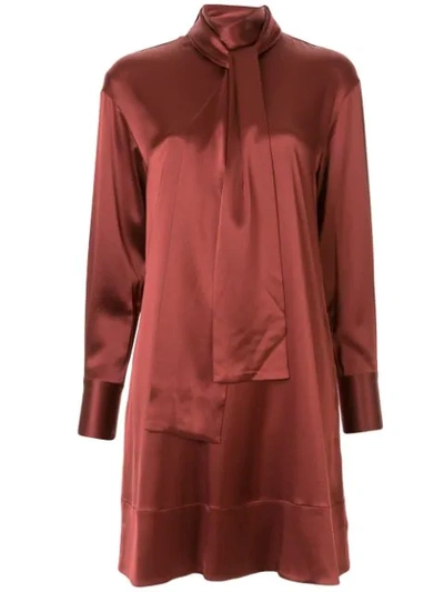 Co Scarf Neck Tunic Blouse In Bordeaux