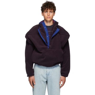 Y/project Double-layered Fleece Sweatshirt In Purple