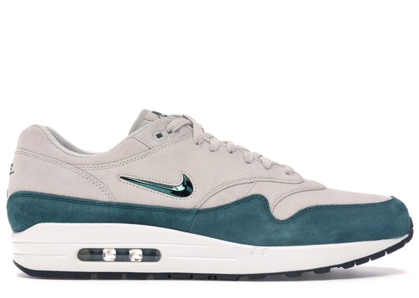 Pre Owned Nike Air Max 1 Jewel Atomic Teal In Light Bone Dark Atomic Teal White Black Modesens