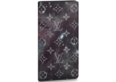 Pre-owned Louis Vuitton  Brazza Wallet Monogram Galaxy Black Multicolor