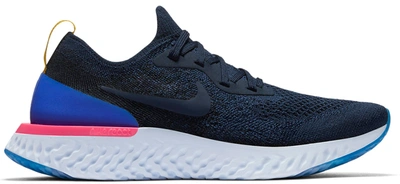 Pre-owned Nike Epic React Flyknit College Navy (women's) In College Navy/college Navy-racer Blue