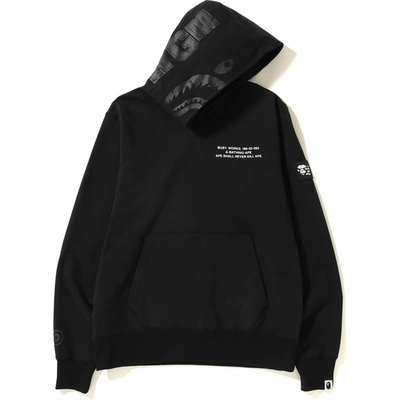 Pre-owned Bape Shark Wide Pullover Hoodie Black