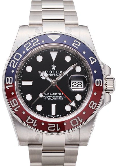 Pre-owned Rolex  Gmt-master Ii 116719blro In White Gold