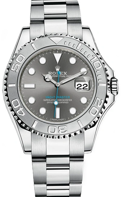 Pre-owned Rolex Yacht-master 116622 In Steel/platinum