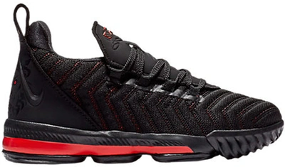 Pre-owned Nike Lebron 16 Fresh Bred (ps) In Black/black-university Red