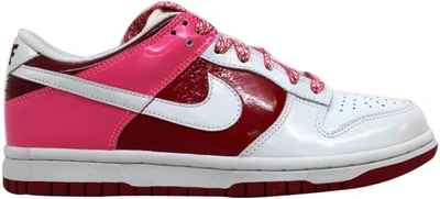 Pre-owned Nike Dunk Low White Varsity Red Team Red (women's) In White/white-varsity Red-team Red