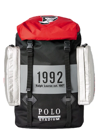 Pre-owned Polo Ralph Lauren Winter Stadium Backpack Red/black