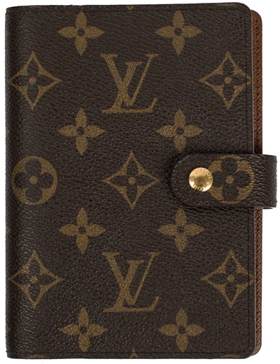 Pre-owned Louis Vuitton  Agenda Cover Small Ring Monogram Brown
